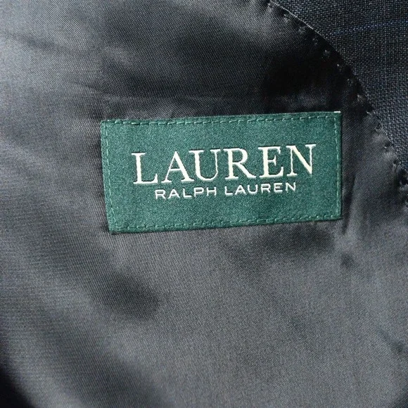 NEW Lauren Ralph Lauren 50R Navy Blue Check 100% Wool Blazer Sport Coat Jacket
